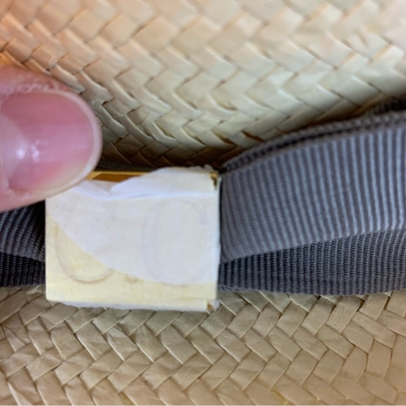 C.C. Exclusive Fedora Paper Hat with Grey Bow and Gold Logo - Picture 5 of 9